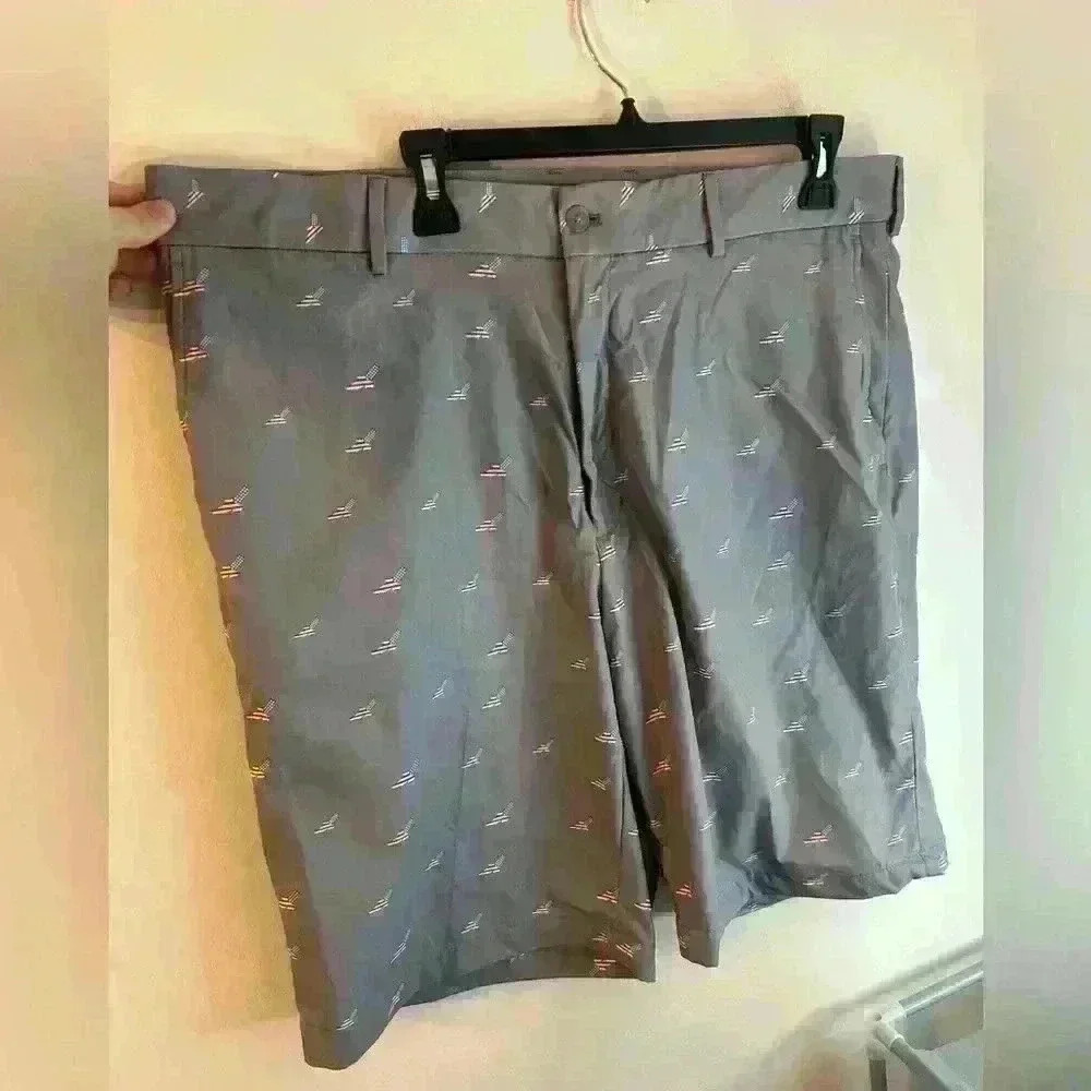 Walter Hagen Golf Shorts Perfect 11 Gray USA Flag Men’s Size 40